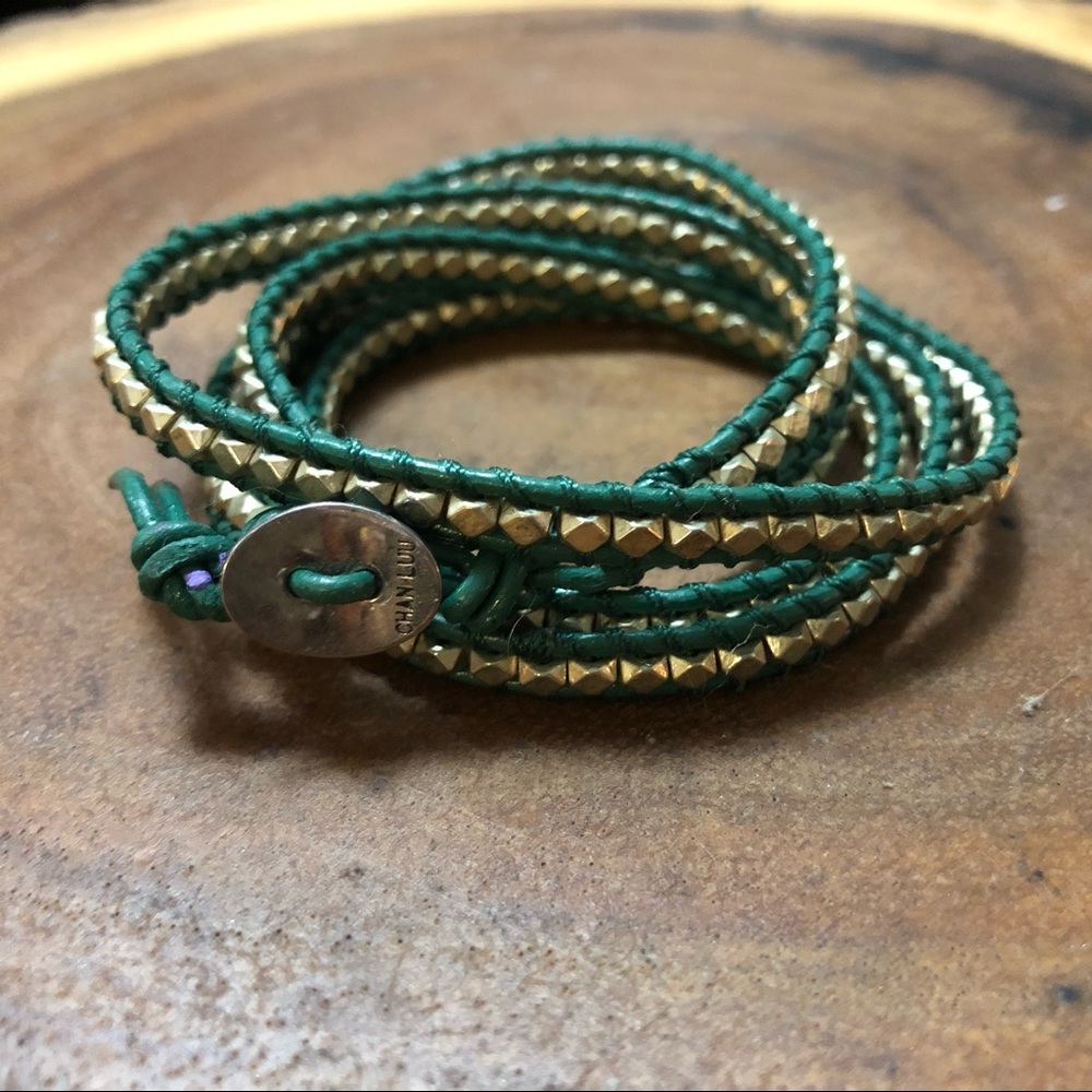 Emerald Green Chan Luu Leather Wrap Bracelet